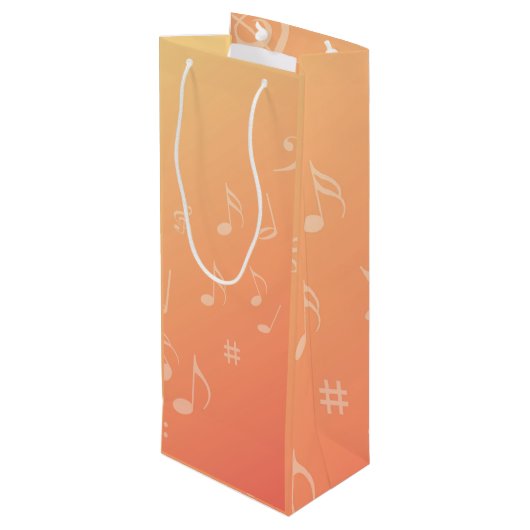 Muziek peach wijn cadeautas (Achterkant Gekanteld)