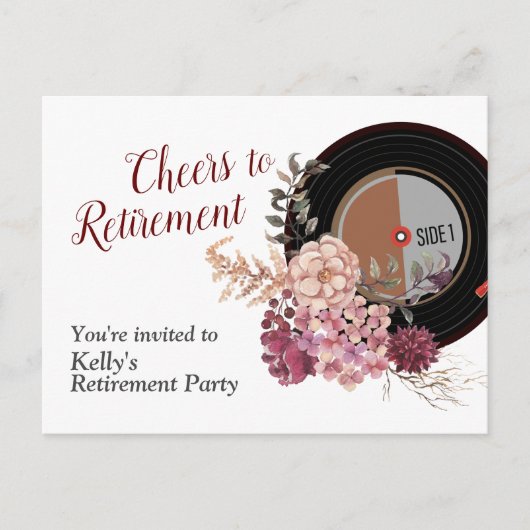 muziek pensioen uitnodigingskaart uitnodiging briefkaart (Voorkant)