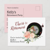 muziek pensioen uitnodigingskaart uitnodiging briefkaart (Voorkant / Achterkant)