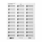 Muziek personeel 1 etiket (Full Sheet)