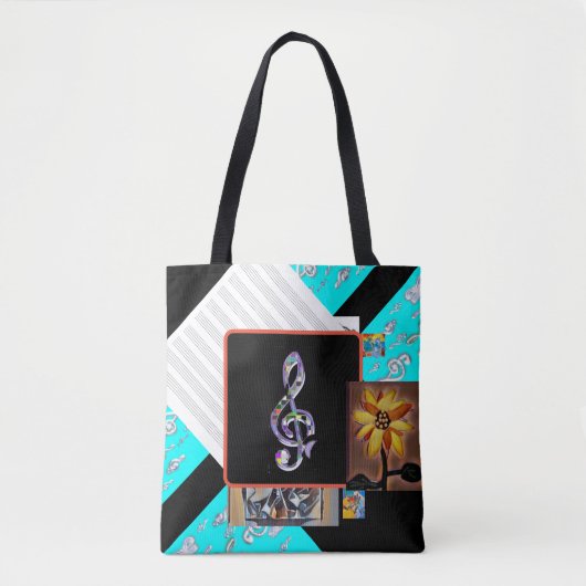 Muziek personeel tote bag (Voorkant)