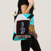 Muziek personeel tote bag (Dichtbij)