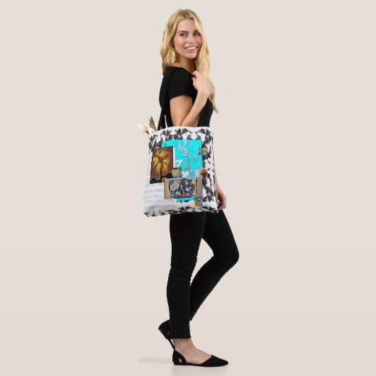 Muziek personeel tote bag (Op model)