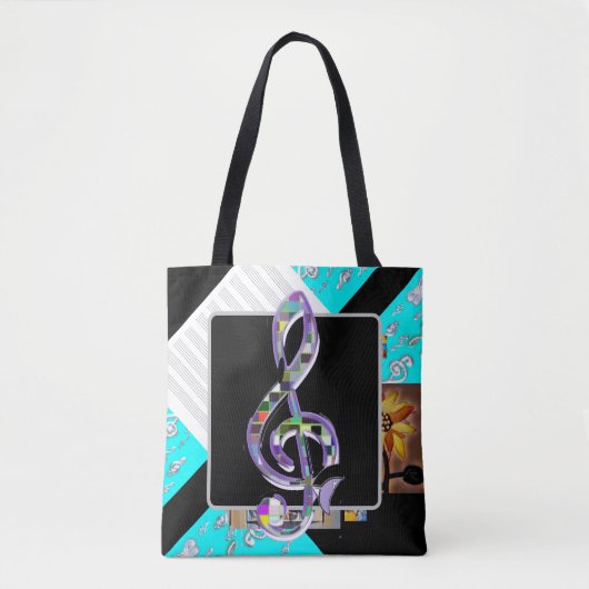 Muziek personeel tote bag (Voorkant)