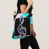 Muziek personeel tote bag (Dichtbij)