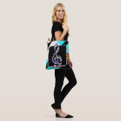 Muziek personeel tote bag (Op model)