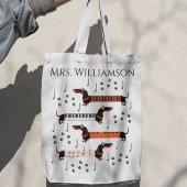 Muziek Pianist Dank u Dog Naam Leraar Tote Bag