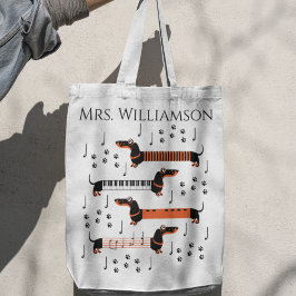 Muziek Pianist Dank u Dog Naam Leraar Tote Bag