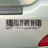 Muziek Piano  Bloemen Bumpersticker (Op auto)