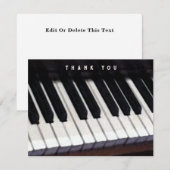 Muziek Piano Dank u wel Bedankkaart (Voorkant / Achterkant)