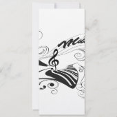 Muziek, piano en gehakt met bloemelementen kaart (Voorkant)