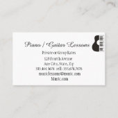 Muziek Piano Guitar Lessen Docent Instructeur Visitekaartje (Voorkant)