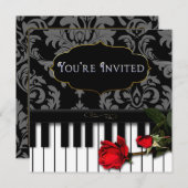 MUZIEK/PIANO-INVITATIE - MULTI-DOELSTELLING KAART (Voorkant / Achterkant)