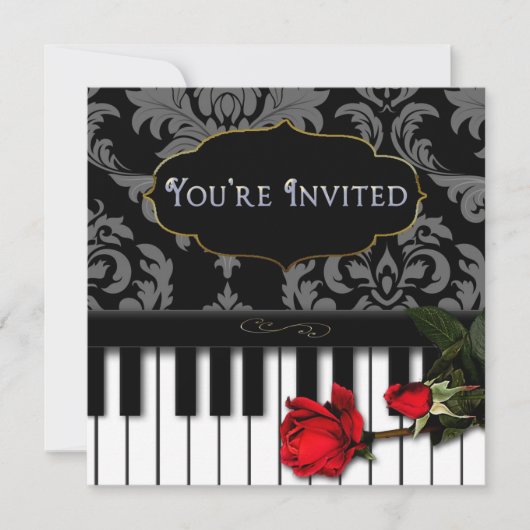 MUZIEK/PIANO-INVITATIE - MULTI-DOELSTELLING KAART (Voorkant)