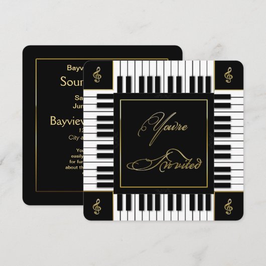 MUZIEK (PIANO KEYBOARD) KAART (Voorkant / Achterkant)