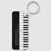 Muziek Piano Keys Docer Elegant B&W Sleutelhanger (Achterkant)