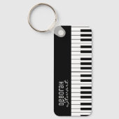 Muziek Piano Keys Docer Elegant B&W Sleutelhanger (Voorkant)