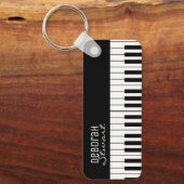 Muziek Piano Keys Docer Elegant B&W Sleutelhanger (Voorkant)