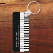 Muziek Piano Keys Docer Elegant B&W Sleutelhanger (Achterkant)