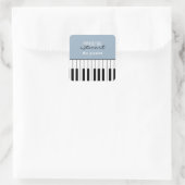 Muziek Piano Keys Docer Elegant Dusty Blue Vierkante Sticker (Tas)