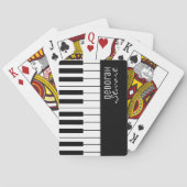 Muziek Piano Keys Elegant Black & White Pokerkaarten (Achterkant)