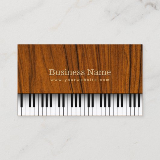 Muziek Piano Keys Elegant Hout Piano Musical Visitekaartje (Voorkant)