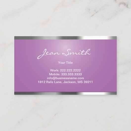 Muziek Piano Keys Elegant Paarse Visitekaartje (Achterkant)