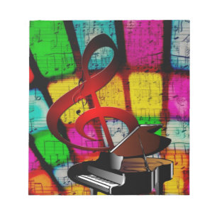 Muziek Piano Keys neemt kennis van de kleine doeli Notitieblok