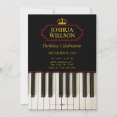 Muziek Piano Keys Uitnodiging voor verjaardag (Voorkant)