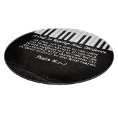 Muziek Piano Keys Zwart & Wit Bijbel Verse Snijplank (Hoek)