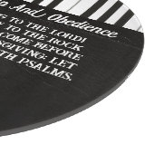 Muziek Piano Keys Zwart & Wit Bijbel Verse Snijplank (Hoek)