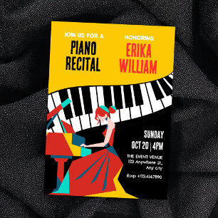 Muziek piano kunst recital kaart