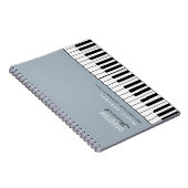 Muziek Piano-leraar Elegant Dusty Blue Notitieboek (Rechterzijde)