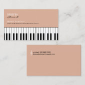 Muziek Piano-leraar Elegant Dusty Roos Visitekaartje (Voorkant / Achterkant)