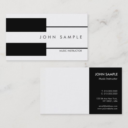 Muziek Piano Lessons Teacher Visitekaartje (Voorkant / Achterkant)
