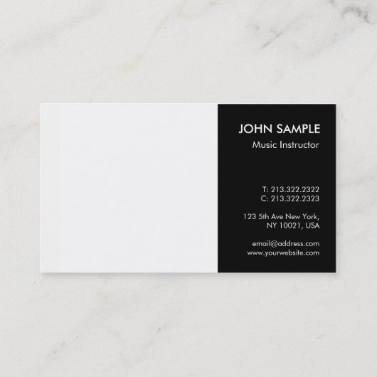 Muziek Piano Lessons Teacher Visitekaartje (Achterkant)