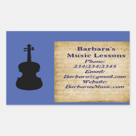 Muziek, piano of Violin Lessons Promotionele Stick Rechthoekige Sticker
