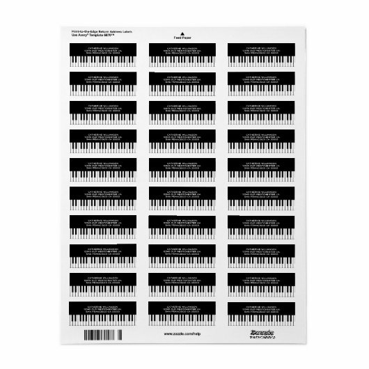 Muziek Piano Toetsenbord Keys Aangepaste naam of B Etiket (Full Sheet)