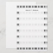 Muziek: Piano-toetsenbordpatroon Briefpapier (Voorkant / Achterkant)