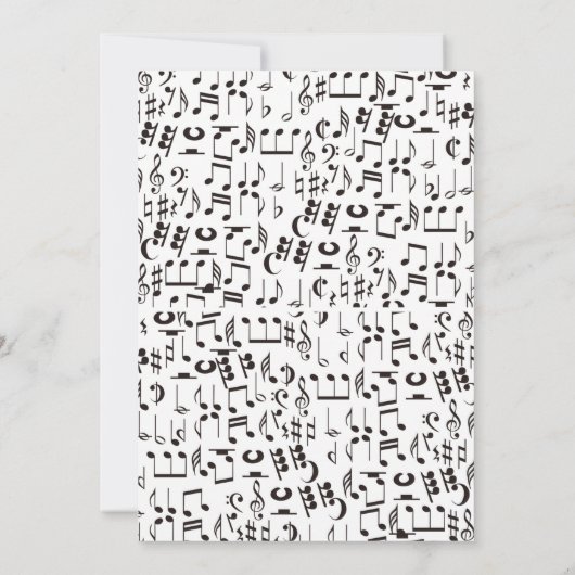Muziek piano verjaardagsfeest thema kaart (Achterkant)