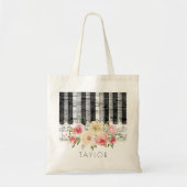 Muziek Piano waterverf Flowers Tote Bag (Voorkant)