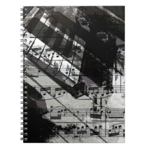 muziek, pianodecor (10) notitieboek