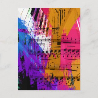 muziek, pianodecor (12) briefkaart