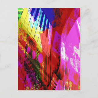 muziek, pianodecor (16) briefkaart