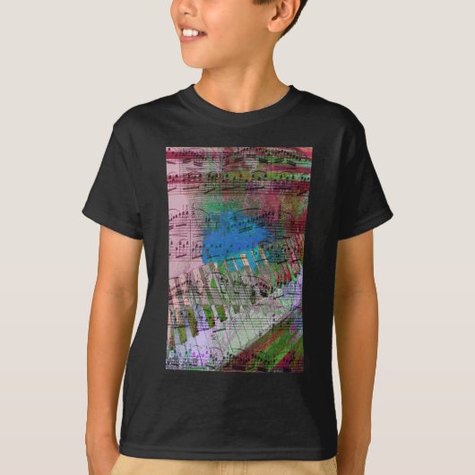 muziek, pianodecor (6) t-shirt (Voorkant)