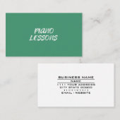 Muziek Pianolessen Leraar Instructeur Chalkboard Visitekaartje (Voorkant / Achterkant)