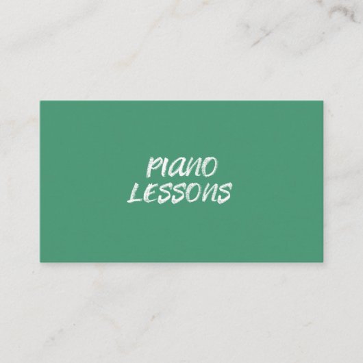 Muziek Pianolessen Leraar Instructeur Chalkboard Visitekaartje (Voorkant)
