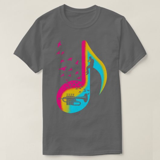 Muziek Piccolo Trompet T-shirt (Design voorkant)