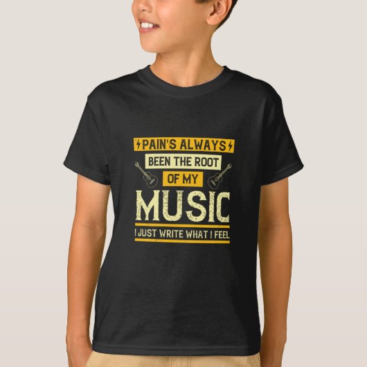 Muziek - Pijn is de basis van mijn muziek T-shirt (Voorkant)