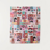 Muziek pop kunst wandkleed (Voorkant)
